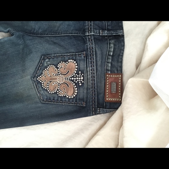 Guess - Dark Wash Embellished Denim - Picture 3 of 5